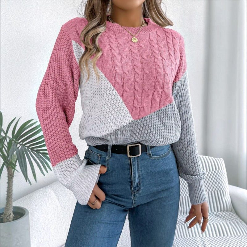 Maglione da donna a maniche lunghe con collo rotondo