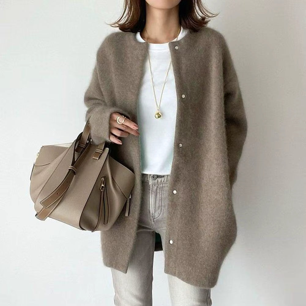 Cardigan lungo da donna in maglia