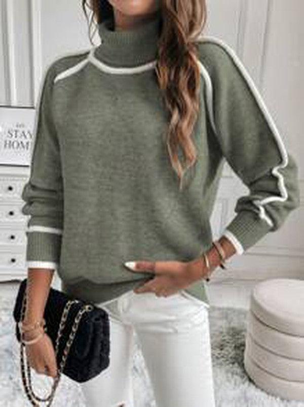 Avalon - Maglione in Cotone Verde Oliva