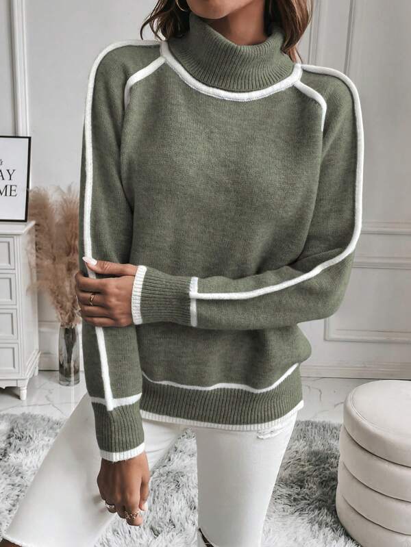 Avalon - Maglione in Cotone Verde Oliva