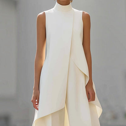 Valentina | Tuta Elegante con Top Drappeggiato a Collo Alto