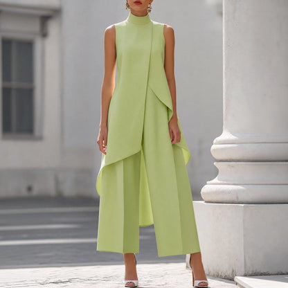 Valentina | Tuta Elegante con Top Drappeggiato a Collo Alto