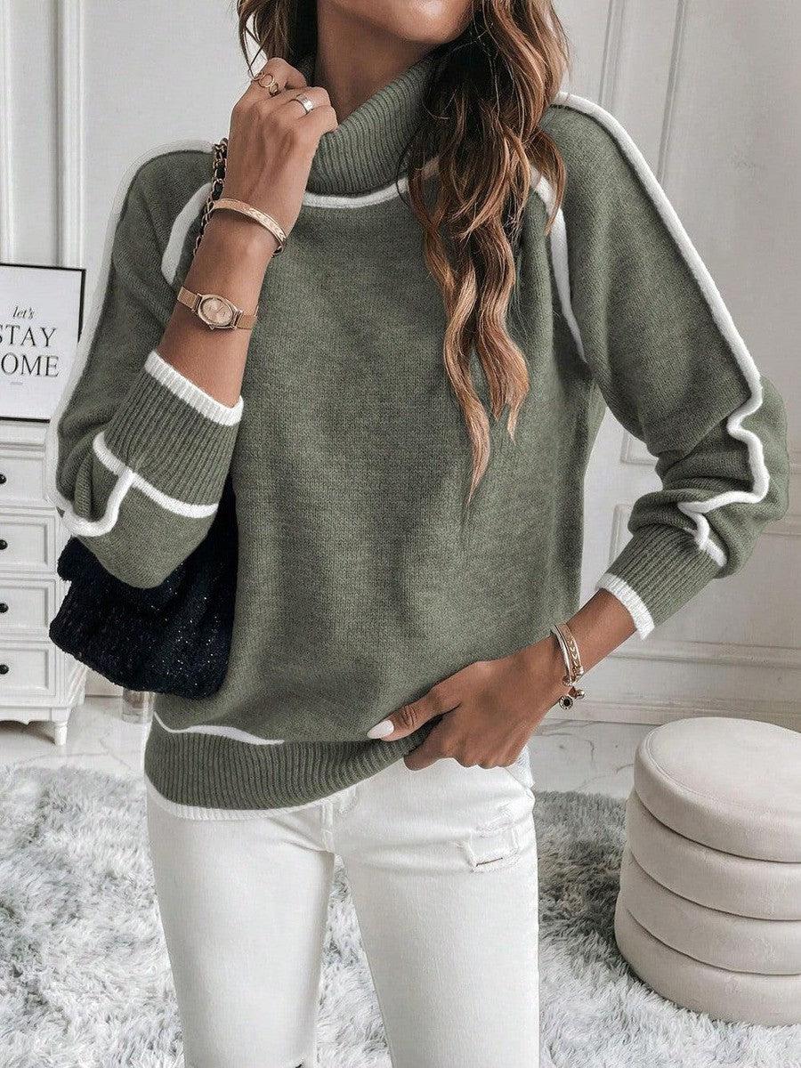 Avalon - Maglione in Cotone Verde Oliva