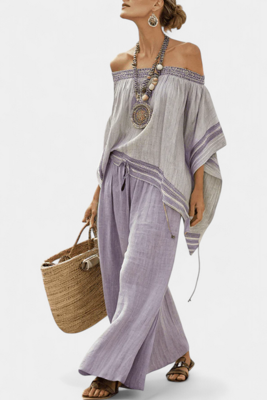 Zandrel | Elegante set in lino off-shoulder