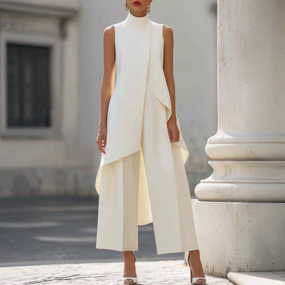 Valentina | Tuta Elegante con Top Drappeggiato a Collo Alto