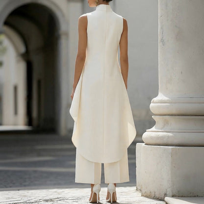Valentina | Tuta Elegante con Top Drappeggiato a Collo Alto