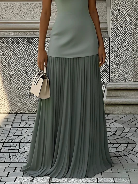 Micaela | Abito lungo plissettato di design