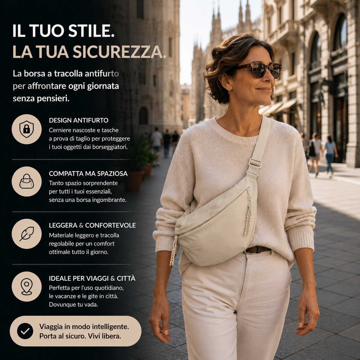 Gaia | Borsa a Spalla a Mezzaluna