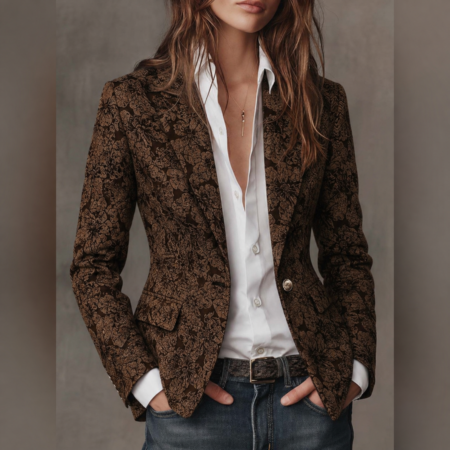 Fiorella | Blazer Elegante in Jacquard a Fiori