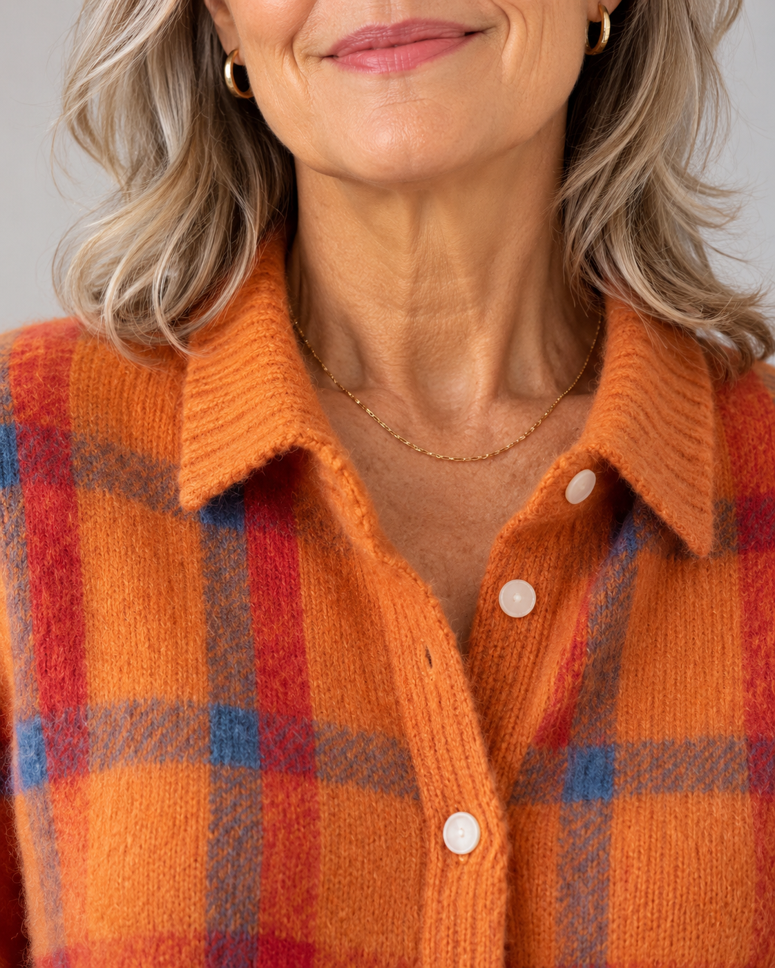 Ilaria | Cardigan Scozzese con Colletto