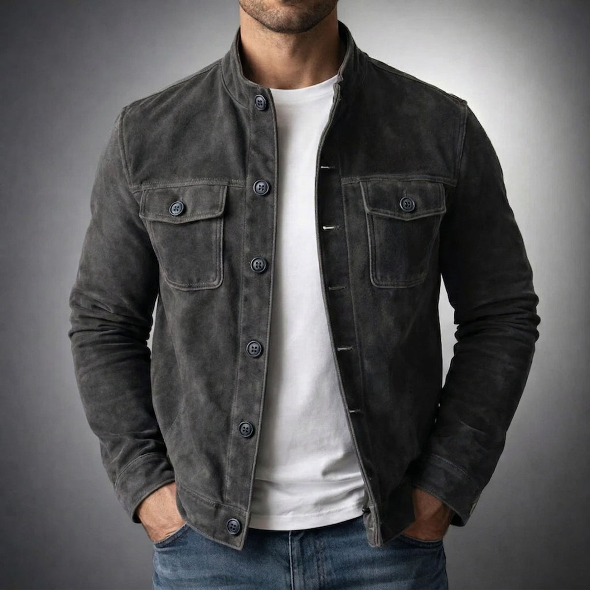 Federico | Giacca Camicia Effetto Scamosciato