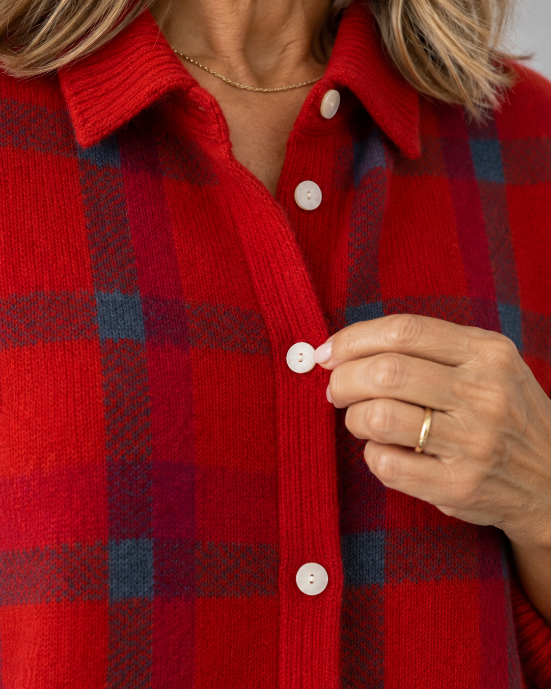 Ilaria | Cardigan Scozzese con Colletto