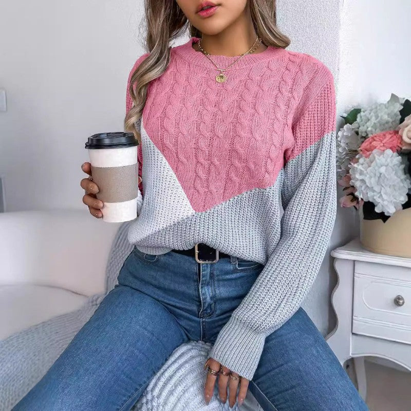 Maglione da donna a maniche lunghe con collo rotondo