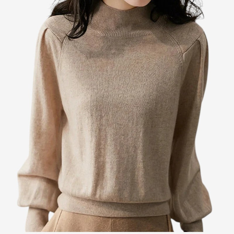 Pullover da donna con maniche a lanterna e collo rotondo