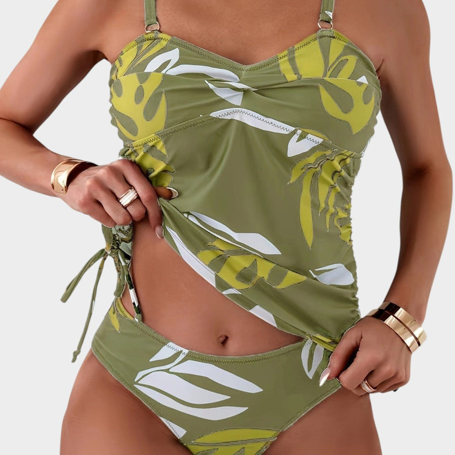 Carmen | Bikini con stampa tropicale di foglie