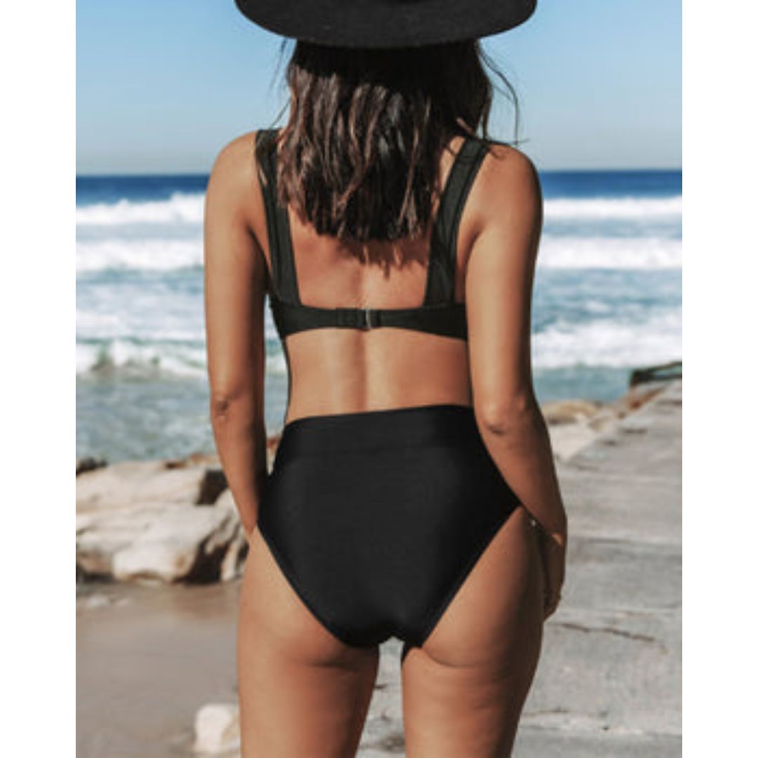 Noa | Costume da bagno a vita alta liscio
