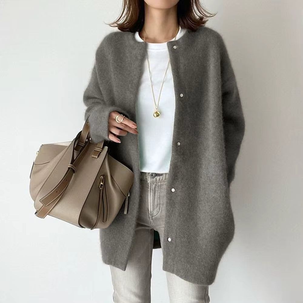 Cardigan lungo da donna in maglia