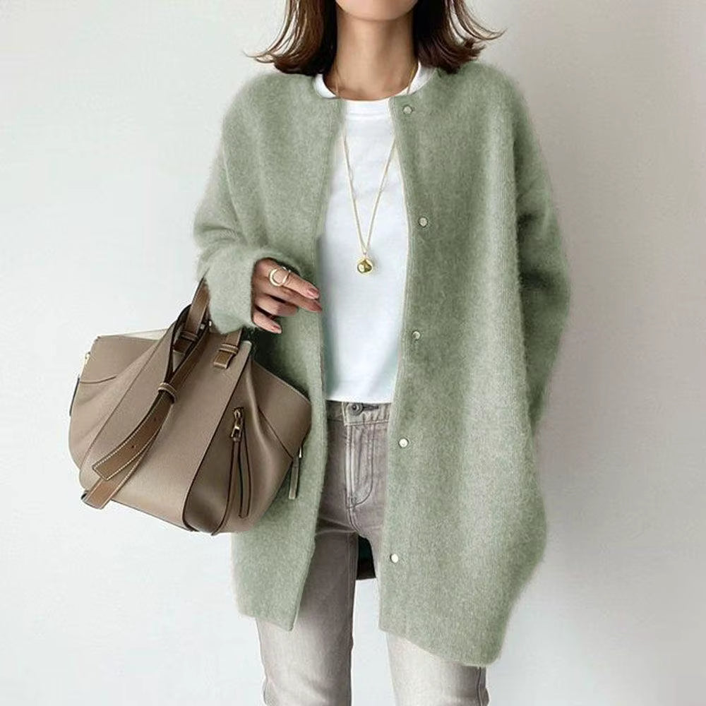 Cardigan lungo da donna in maglia