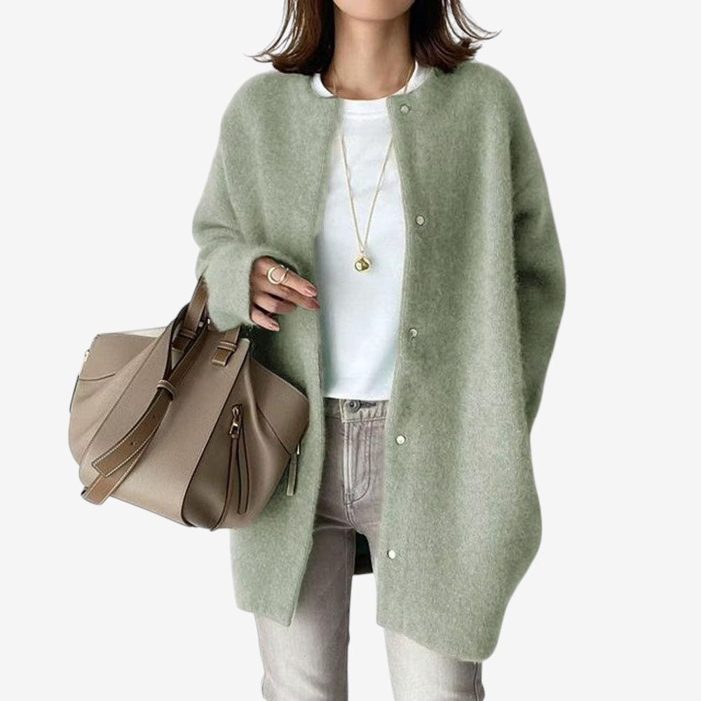 Cardigan lungo da donna in maglia