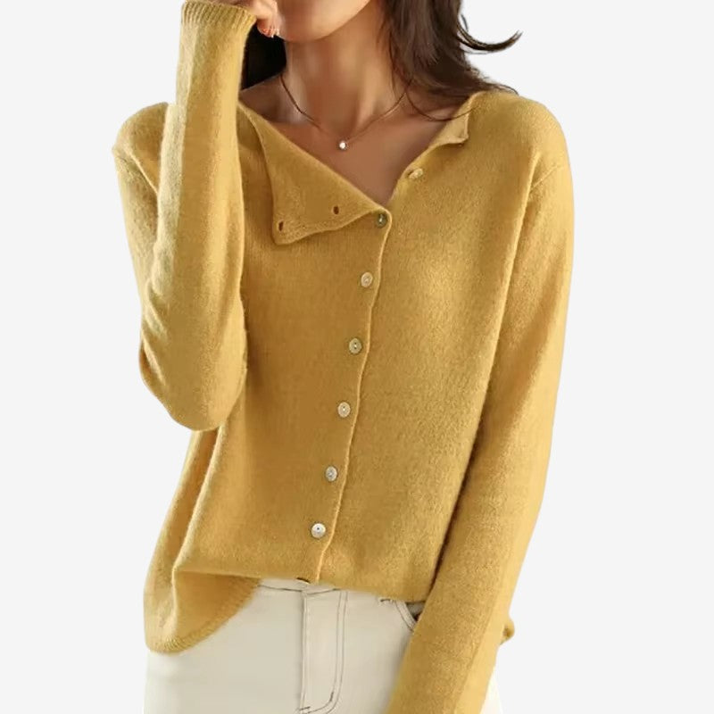 Cardigan da donna con scollo rotondo e bottoni