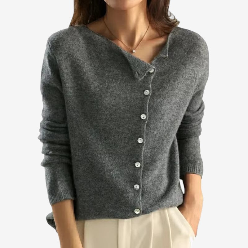 Cardigan da donna con scollo rotondo e bottoni