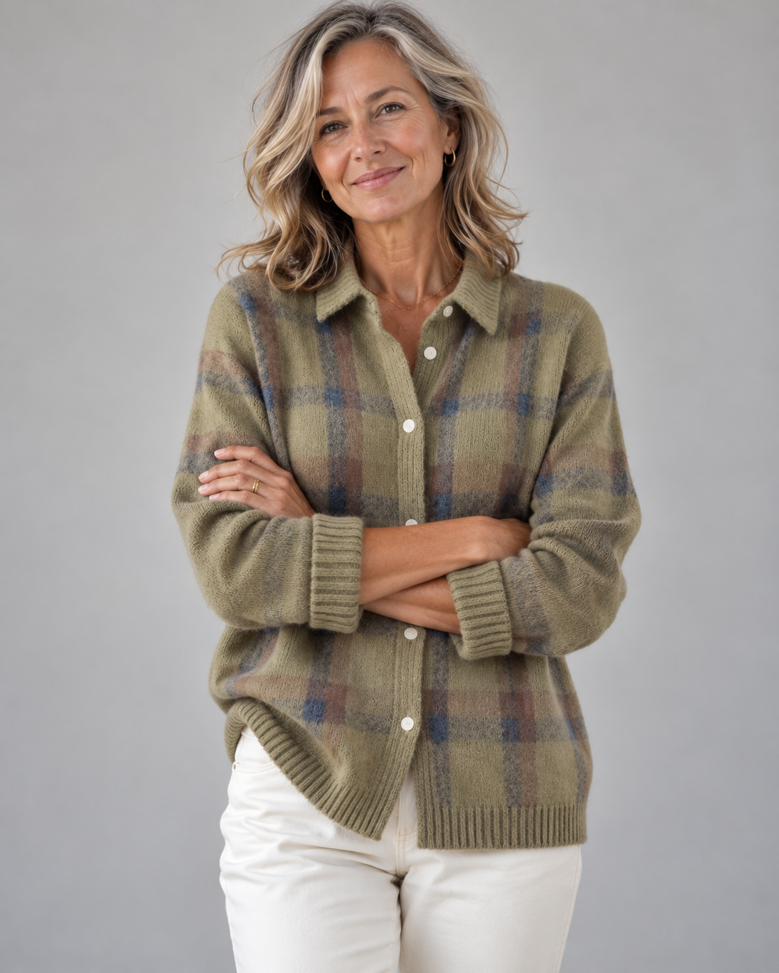 Ilaria | Cardigan Scozzese con Colletto