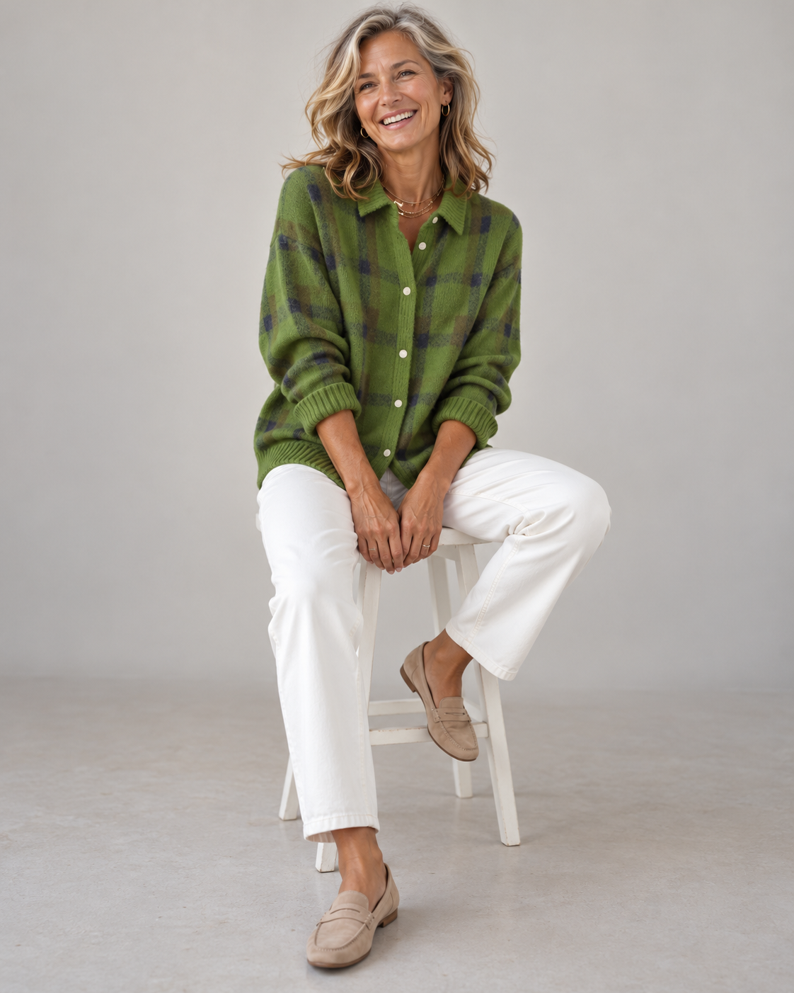 Ilaria | Cardigan Scozzese con Colletto
