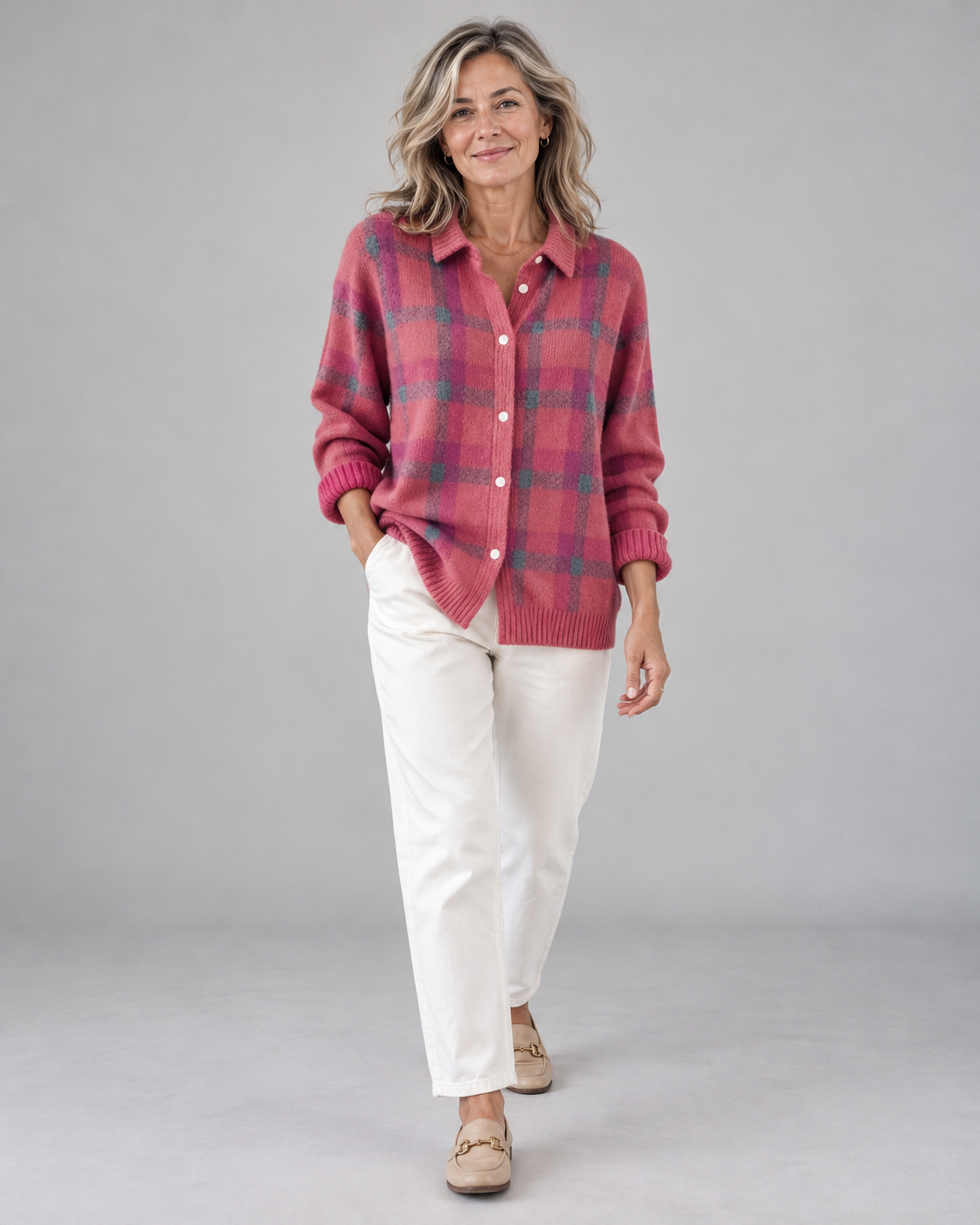 Ilaria | Cardigan Scozzese con Colletto
