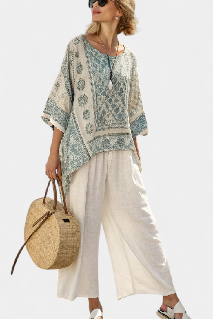 Elodie | Set in lino mediterraneo