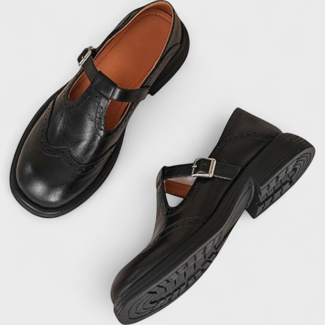 Beatrice | Mary Jane con Cinturino a T in Stile Brogue
