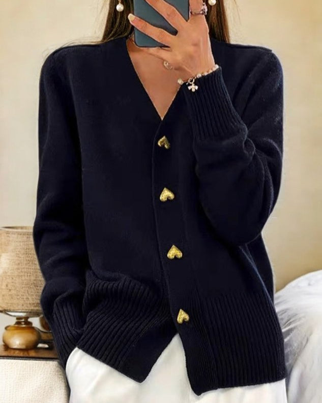 Adele | Cardigan Elegante da Donna con Bottoni a Cuore