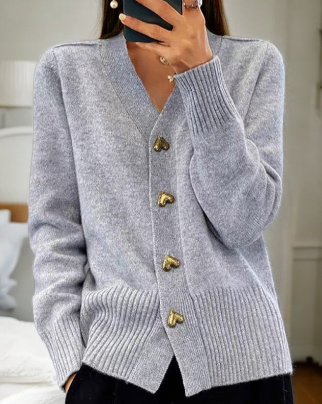 Adele | Cardigan Elegante da Donna con Bottoni a Cuore