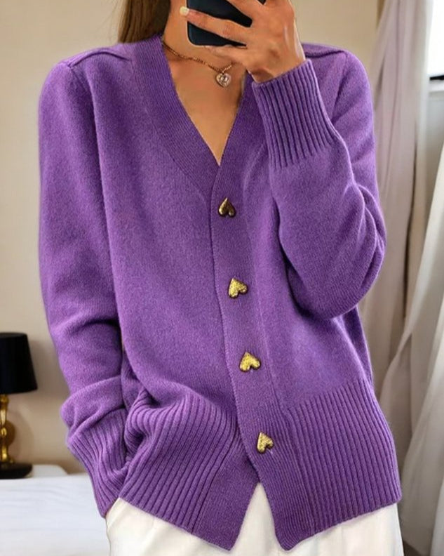 Adele | Cardigan Elegante da Donna con Bottoni a Cuore